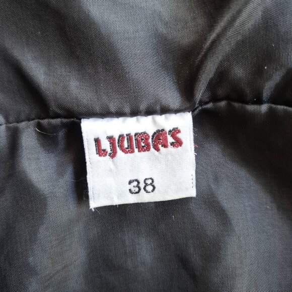 Vintage long black genuine leather coat, European size 38 - Picture 10 of 16